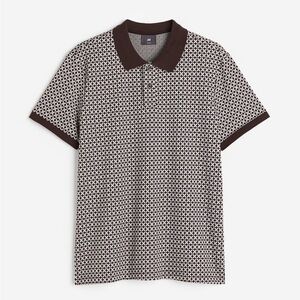 H&M POLO SLIM FIT EN MAILLE JACQUARD